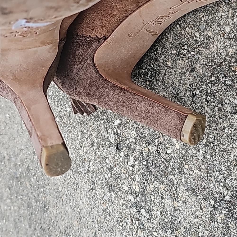 Joie Suede Colorblock Pattern Patchwork Heeled Bo… - image 7